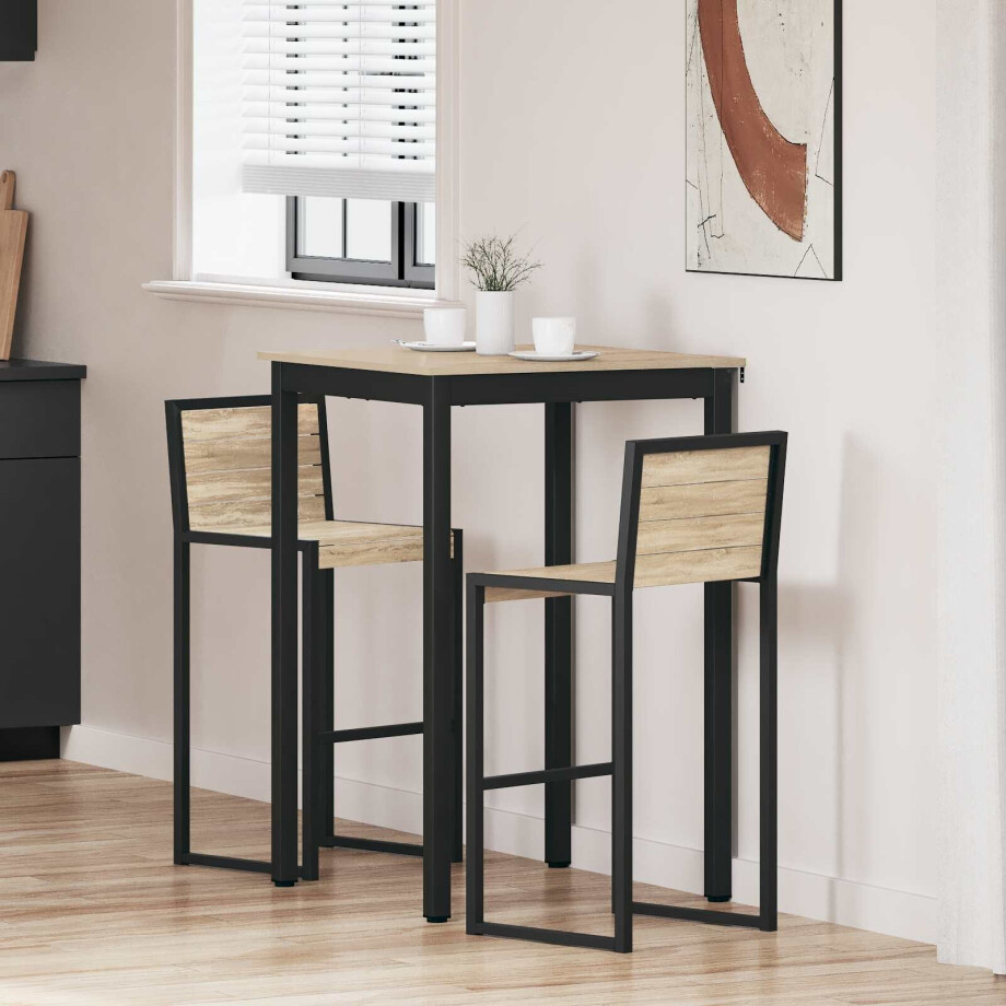 vidaXL Staande Bartafel Bewerkt hout afbeelding 1