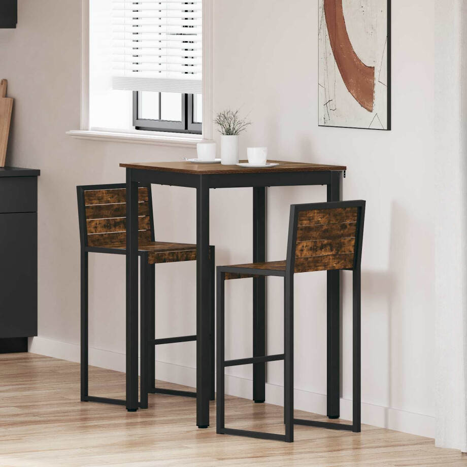 vidaXL Staande Bartafel Bewerkt hout afbeelding 1