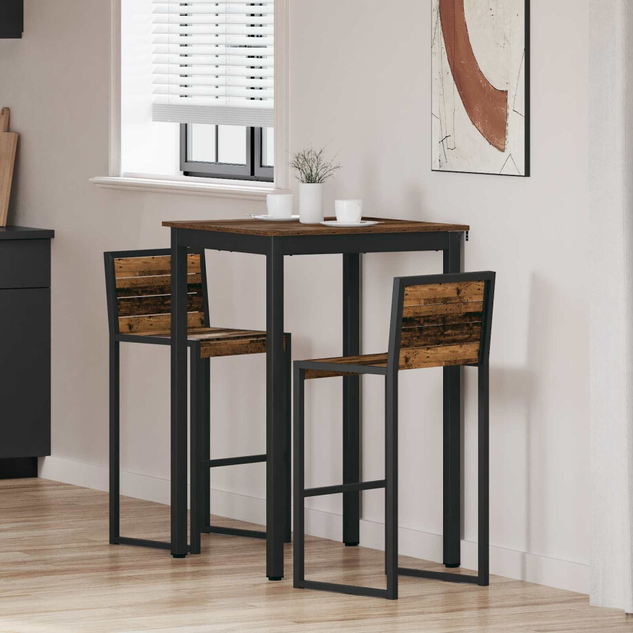 vidaXL Staande Bartafel Bewerkt hout afbeelding 1
