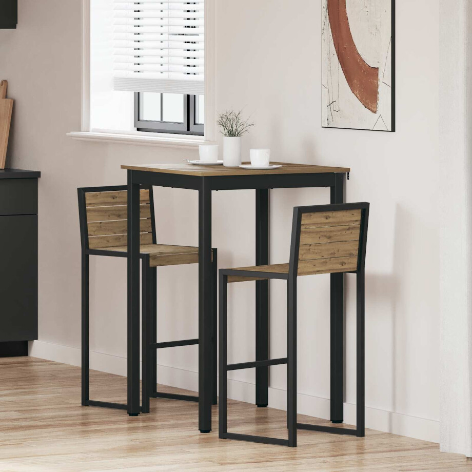vidaXL Staande Bartafel Bewerkt hout afbeelding 1