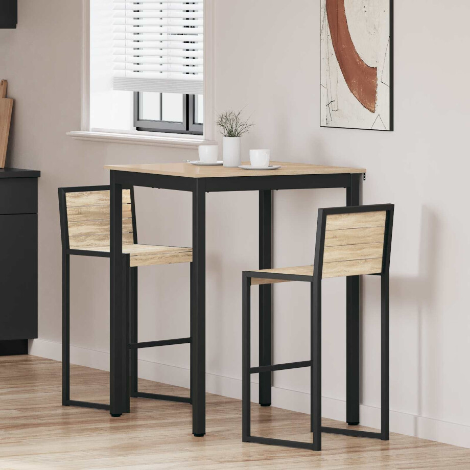 vidaXL Staande Bartafel Bewerkt hout afbeelding 1