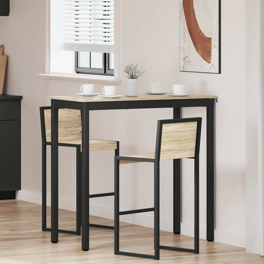 vidaXL Staande Bartafel Bewerkt hout afbeelding 1