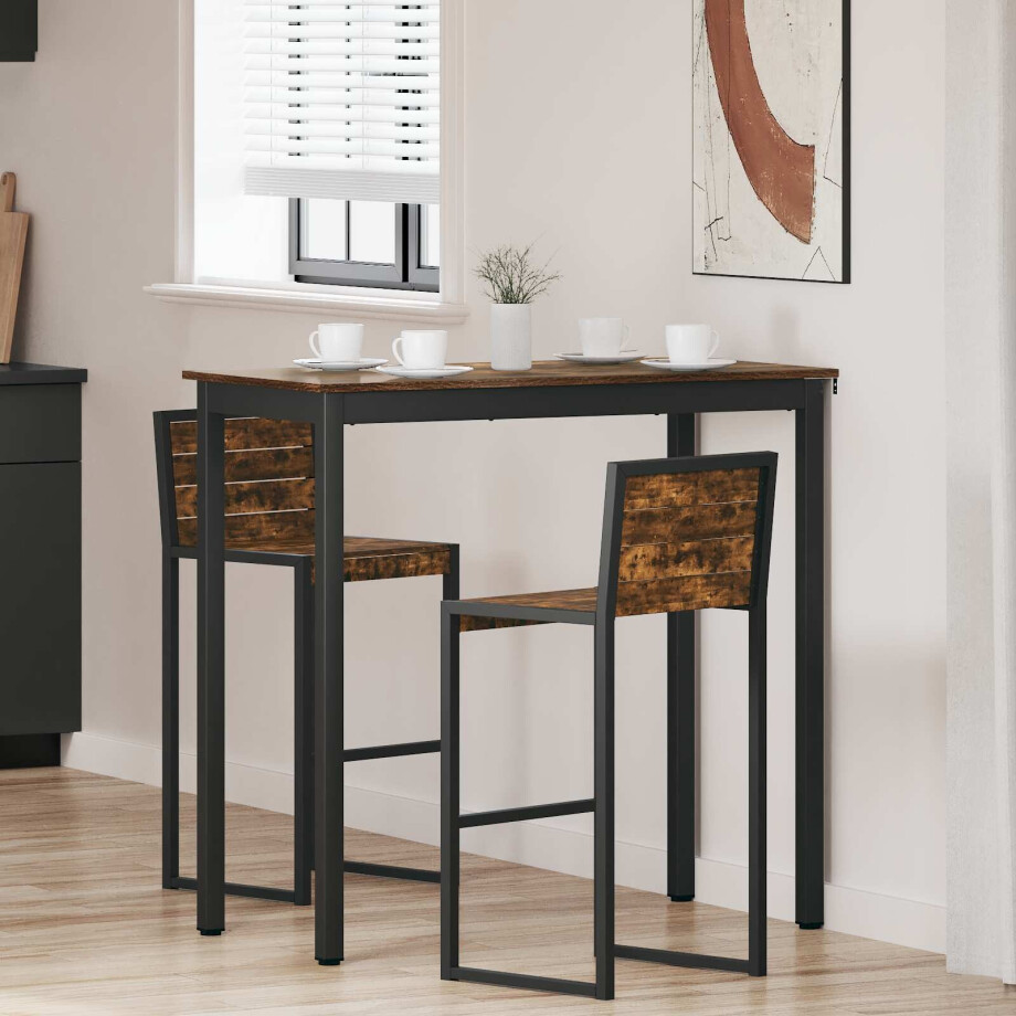 vidaXL Staande Bartafel Bewerkt hout afbeelding 1