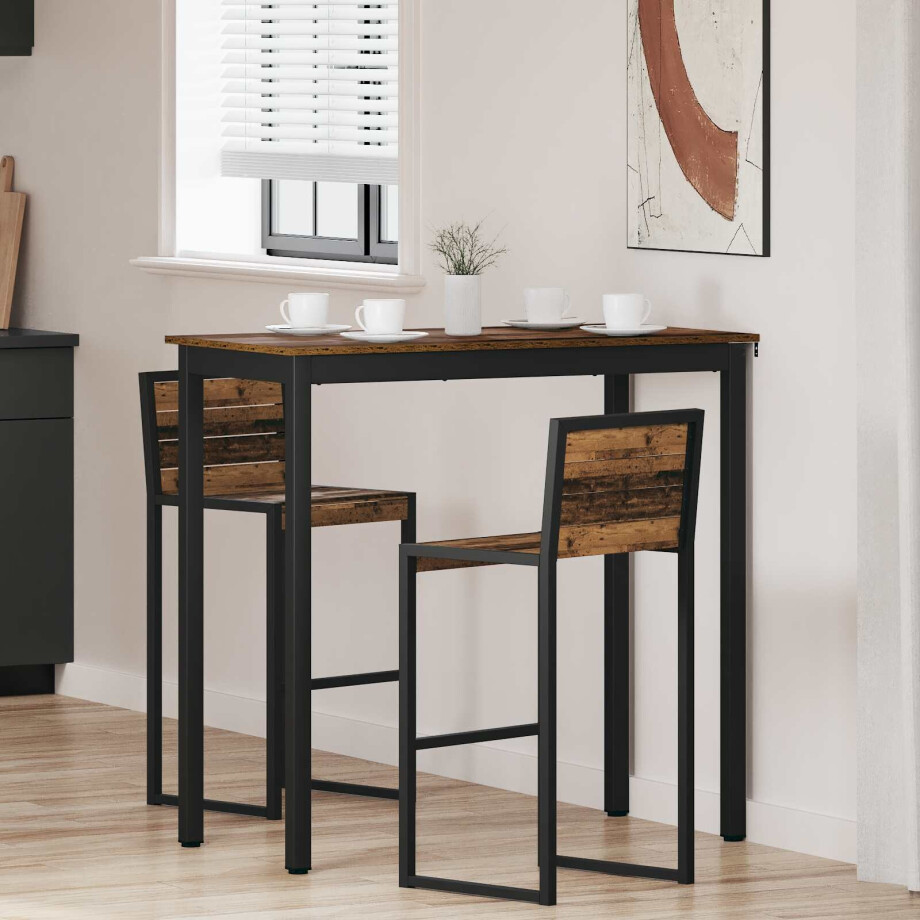 vidaXL Staande Bartafel Bewerkt hout vidaXL Staande Bartafel Bewerkt hout afbeelding 1