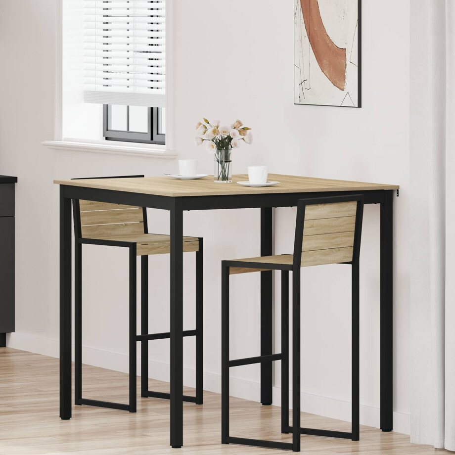 vidaXL Staande Bartafel Bewerkt hout afbeelding 1