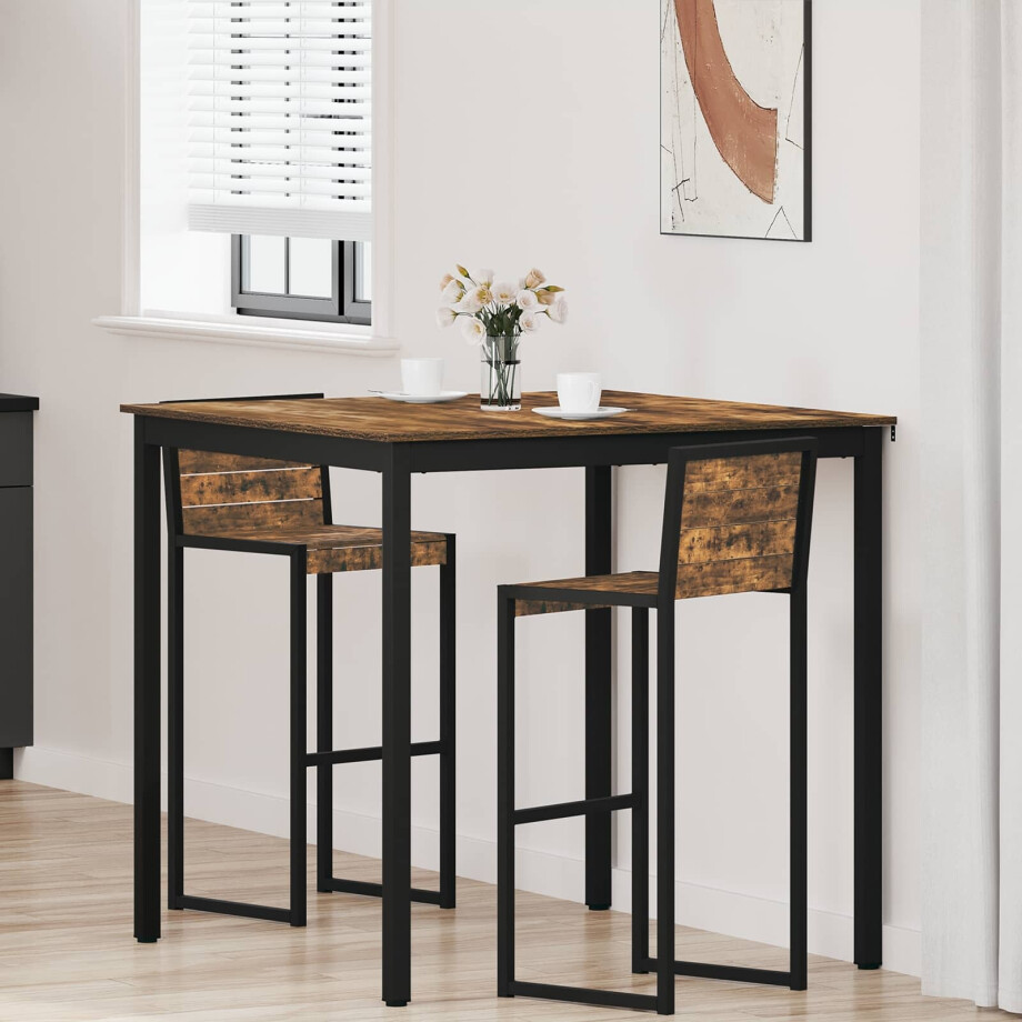 vidaXL Staande Bartafel Bewerkt hout afbeelding 1