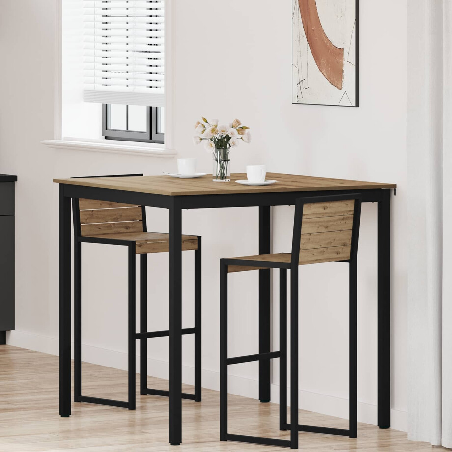 vidaXL Staande Bartafel Bewerkt hout afbeelding 1