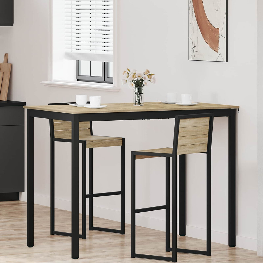 vidaXL Staande Bartafel Bewerkt hout afbeelding 1