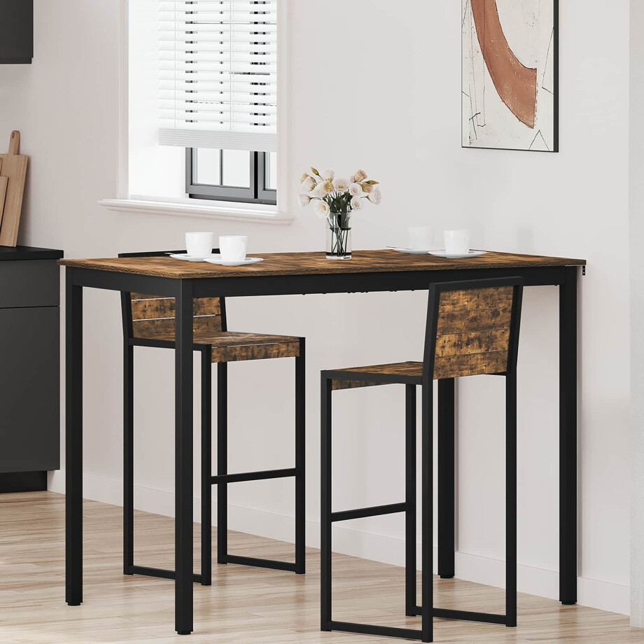 vidaXL Staande Bartafel Bewerkt hout afbeelding 1