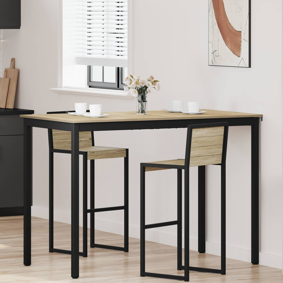 vidaXL Staande Bartafel Bewerkt hout Rechthoekig afbeelding 1