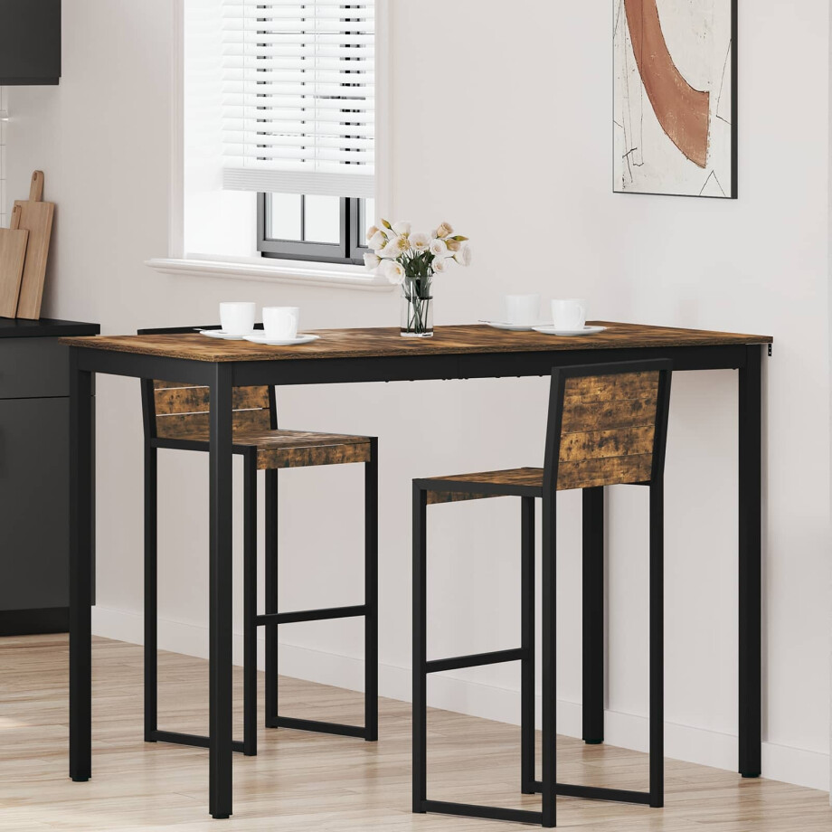 vidaXL Staande Bartafel Bewerkt hout afbeelding 1
