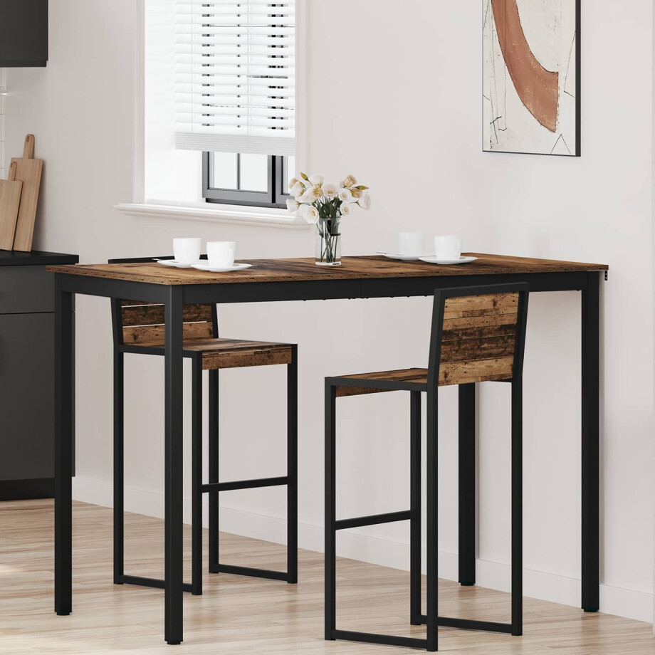 vidaXL Staande Bartafel Bewerkt hout vidaXL Staande Bartafel Bewerkt hout afbeelding 1