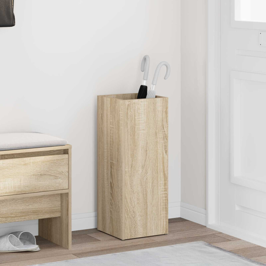 vidaXL Paraplu Standaard Sonoma Eiken 25 x 24,5 x 64 cm Bewerkt hout afbeelding 1
