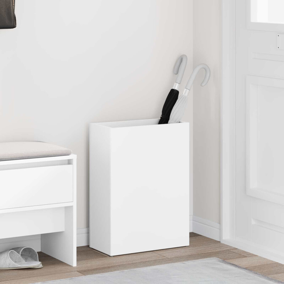 vidaXL Paraplu Standaard met opslag Wit 40 x 20 x 55,5 cm Bewerkt hout vidaXL Paraplu Standaard met opslag Wit 40 x 20 x 55,5 cm Bewerkt hout afbeelding 1