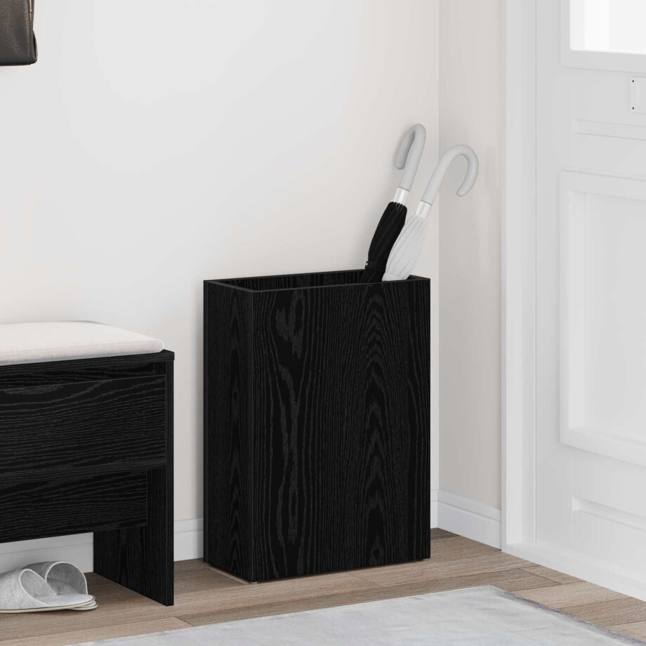 vidaXL Paraplu Standaard Zwart Eiken 40 x 20 x 55,5 cm Bewerkt hout vidaXL Paraplu Standaard Zwart Eiken 40 x 20 x 55,5 cm Bewerkt hout afbeelding 1