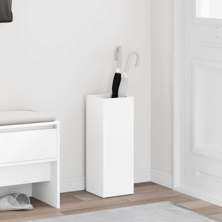 vidaXL Paraplu Standaard met opslag Wit 20 x 20 x 55,5 cm Bewerkt hout vidaXL Paraplu Standaard met opslag Wit 20 x 20 x 55,5 cm Bewerkt hout afbeelding 1