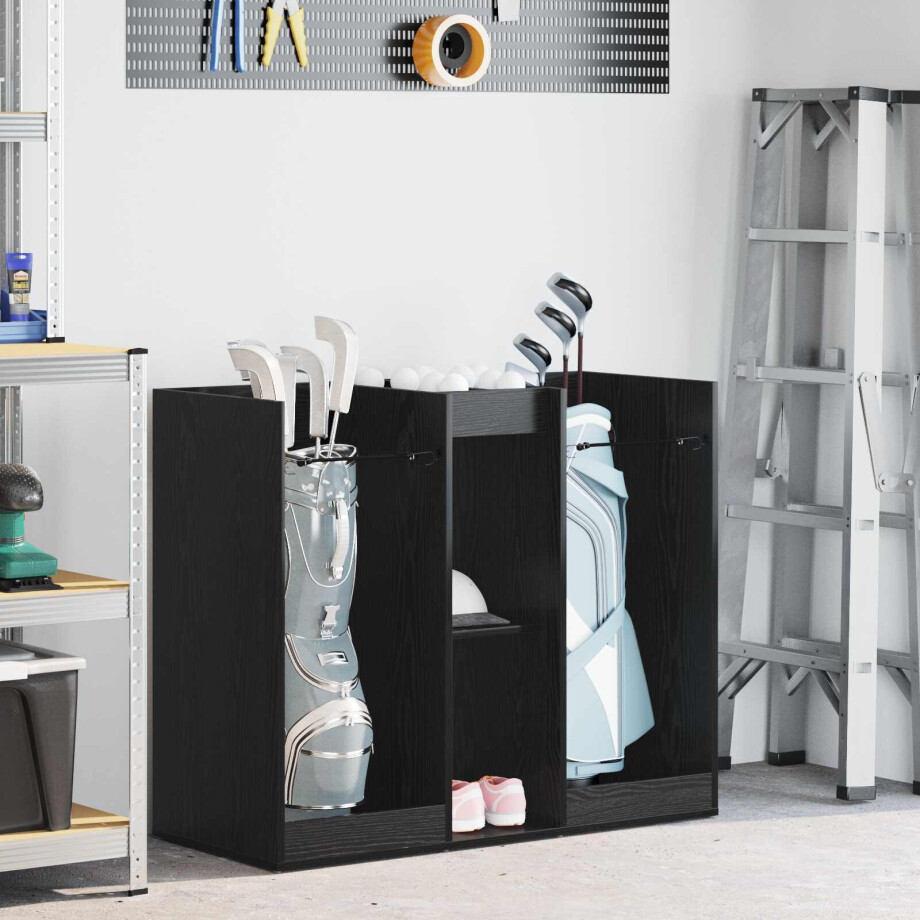 vidaXL Golfkast Effen Zwart Eiken 102 x 45 x 85,5 cm afbeelding 1