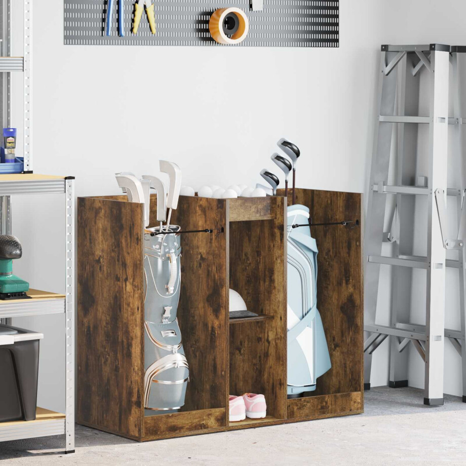 vidaXL Golfkast Effen Gerookt eiken 102 x 45 x 85,5 cm afbeelding 1