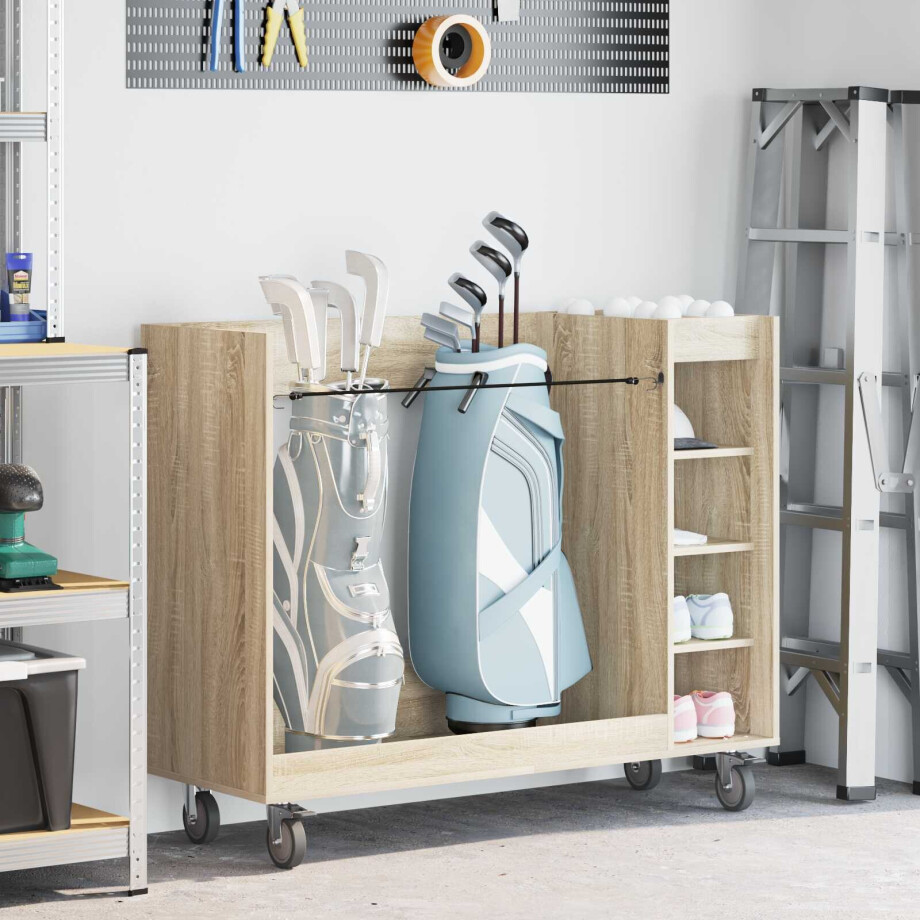 vidaXL Golfkast met wiel Effen Sonoma Eiken 120 x 45 x 98 cm vidaXL Golfkast met wiel Effen Sonoma Eiken 120 x 45 x 98 cm afbeelding 1