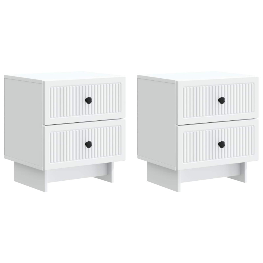 vidaXL Nachtkastje met lade 2 pcs Wit 43 x 34,5 x 47,5 cm Bewerkt hout vidaXL Nachtkastje met lade 2 pcs Wit 43 x 34,5 x 47,5 cm Bewerkt hout afbeelding 1