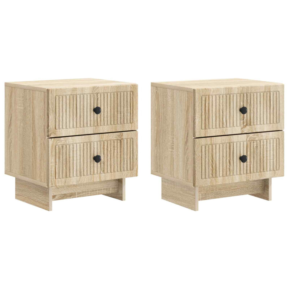 vidaXL Nachtkastje 2 pcs Sonoma Eiken 43 x 34,5 x 47,5 cm Bewerkt hout afbeelding 1