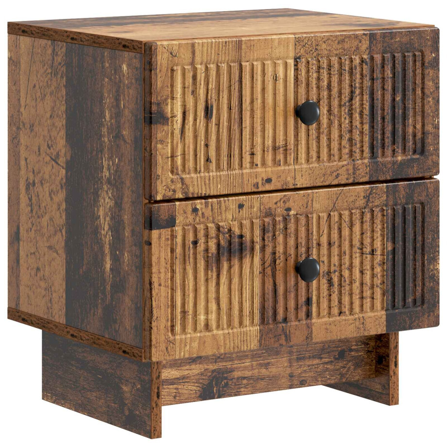 vidaXL Nachtkastje met lade Oud hout 43 x 34,5 x 47,5 cm Bewerkt hout afbeelding 1