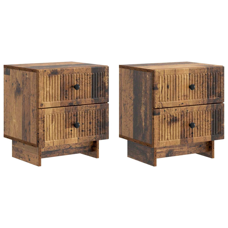 vidaXL Nachtkastje 2 pcs Oud hout 43 x 34,5 x 47,5 cm Bewerkt hout vidaXL Nachtkastje 2 pcs Oud hout 43 x 34,5 x 47,5 cm Bewerkt hout afbeelding 1