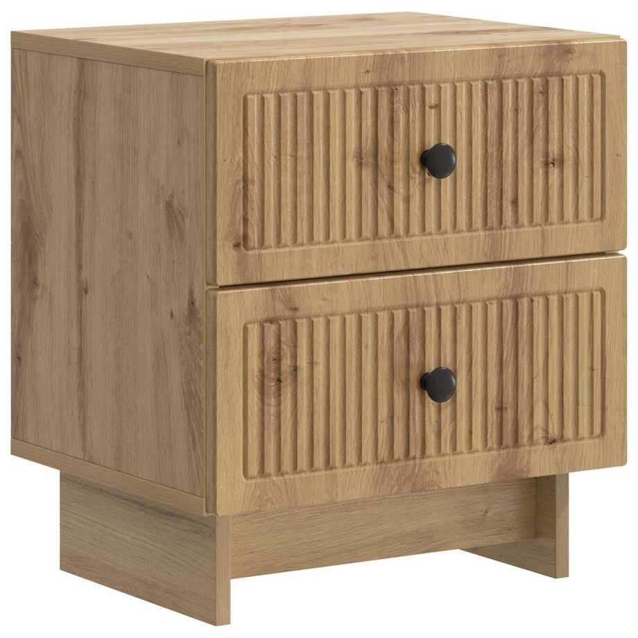 vidaXL Nachtkastje Artisanaal eiken 43 x 34,5 x 47,5 cm Bewerkt hout afbeelding 1