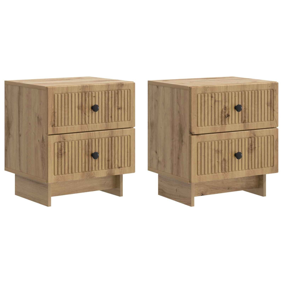 vidaXL Nachtkastje met lade 2 pcs Artisanaal eiken 43 x 34,5 x 47,5 cm vidaXL Nachtkastje met lade 2 pcs Artisanaal eiken 43 x 34,5 x 47,5 cm afbeelding 1