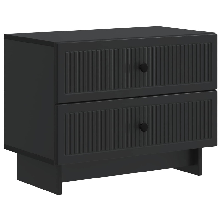 vidaXL Nachtkastje met lade Zwart 62 x 34,5 x 47,5 cm Bewerkt hout afbeelding 1
