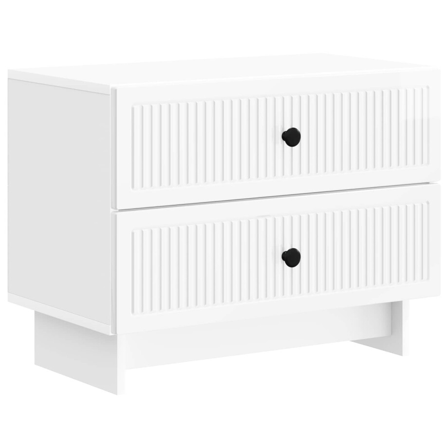vidaXL Nachtkastje Hoogglans Wit 62 x 34,5 x 47,5 cm Bewerkt hout afbeelding 1