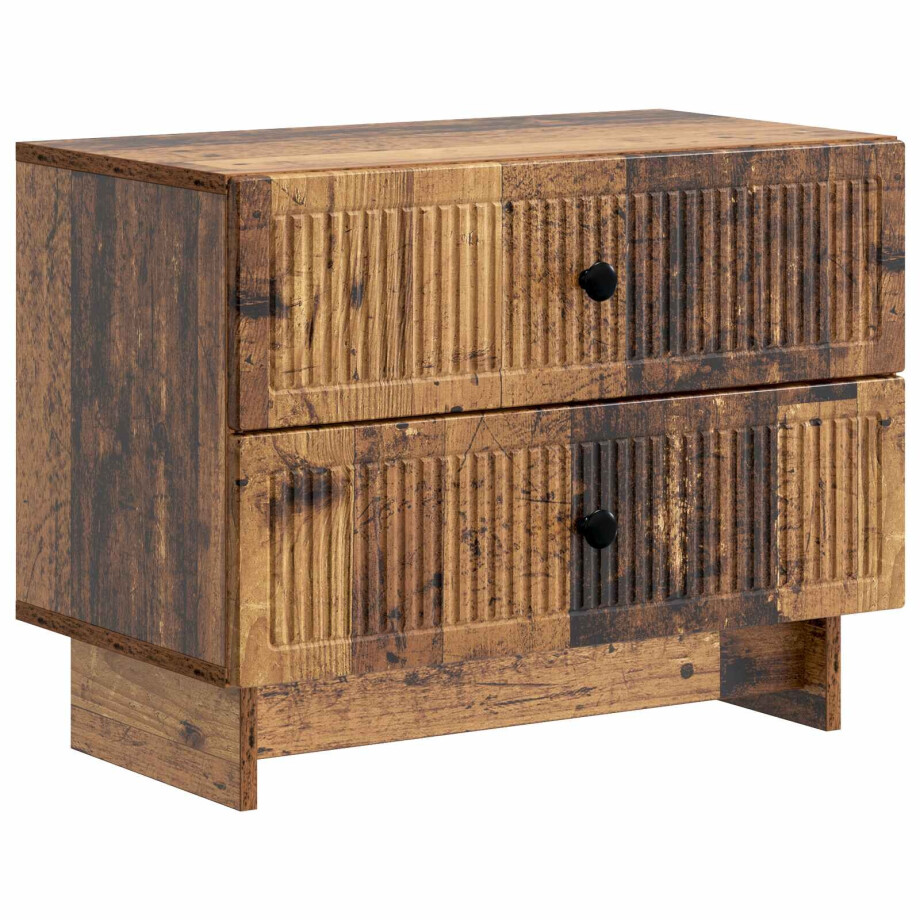vidaXL Nachtkastje met lade Oud hout 62 x 34,5 x 47,5 cm Bewerkt hout afbeelding 1