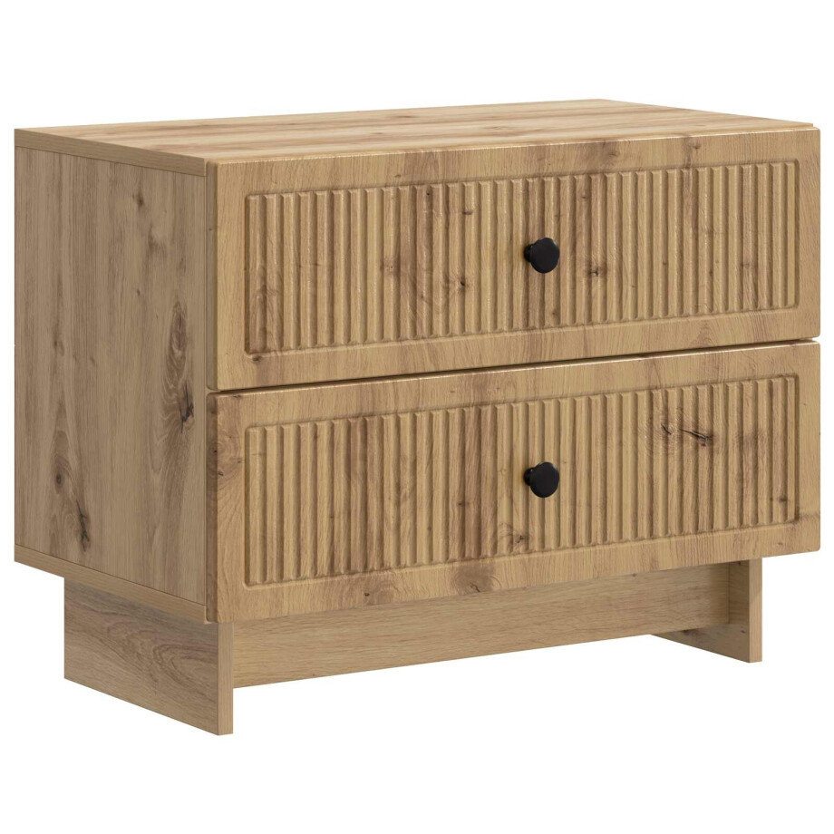 vidaXL Nachtkastje Artisanaal eiken 62 x 34,5 x 47,5 cm Bewerkt hout afbeelding 1