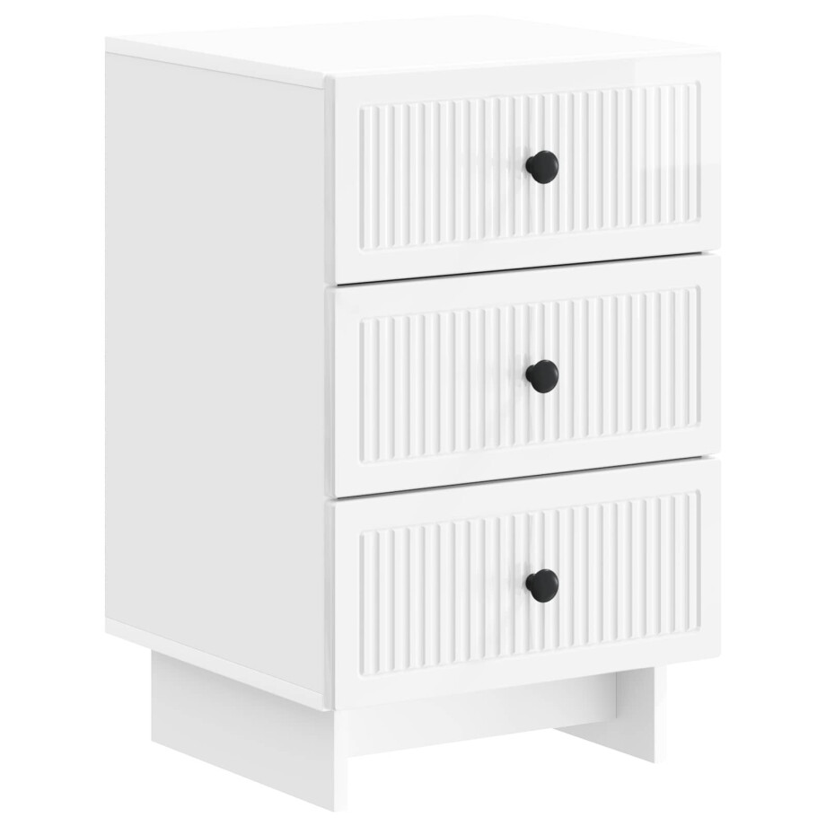 vidaXL Nachtkastje Hoogglans Wit 43 x 41 x 66,5 cm Bewerkt hout afbeelding 1