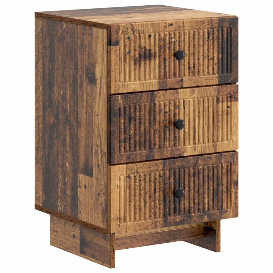 vidaXL Nachtkastje met lade Oud hout 43 x 41 x 66,5 cm Bewerkt hout vidaXL Nachtkastje met lade Oud hout 43 x 41 x 66,5 cm Bewerkt hout afbeelding 1