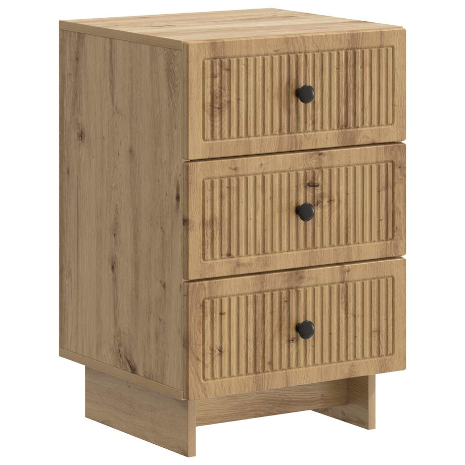 vidaXL Nachtkastje Artisanaal eiken 43 x 41 x 66,5 cm Bewerkt hout afbeelding 1