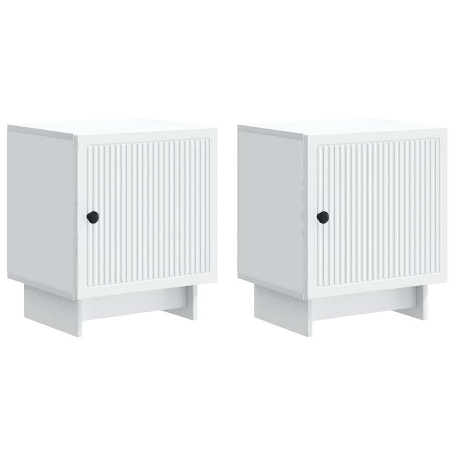 vidaXL Nachtkastje 2 pcs Wit 43 x 34,5 x 50 cm Bewerkt hout vidaXL Nachtkastje 2 pcs Wit 43 x 34,5 x 50 cm Bewerkt hout afbeelding 1