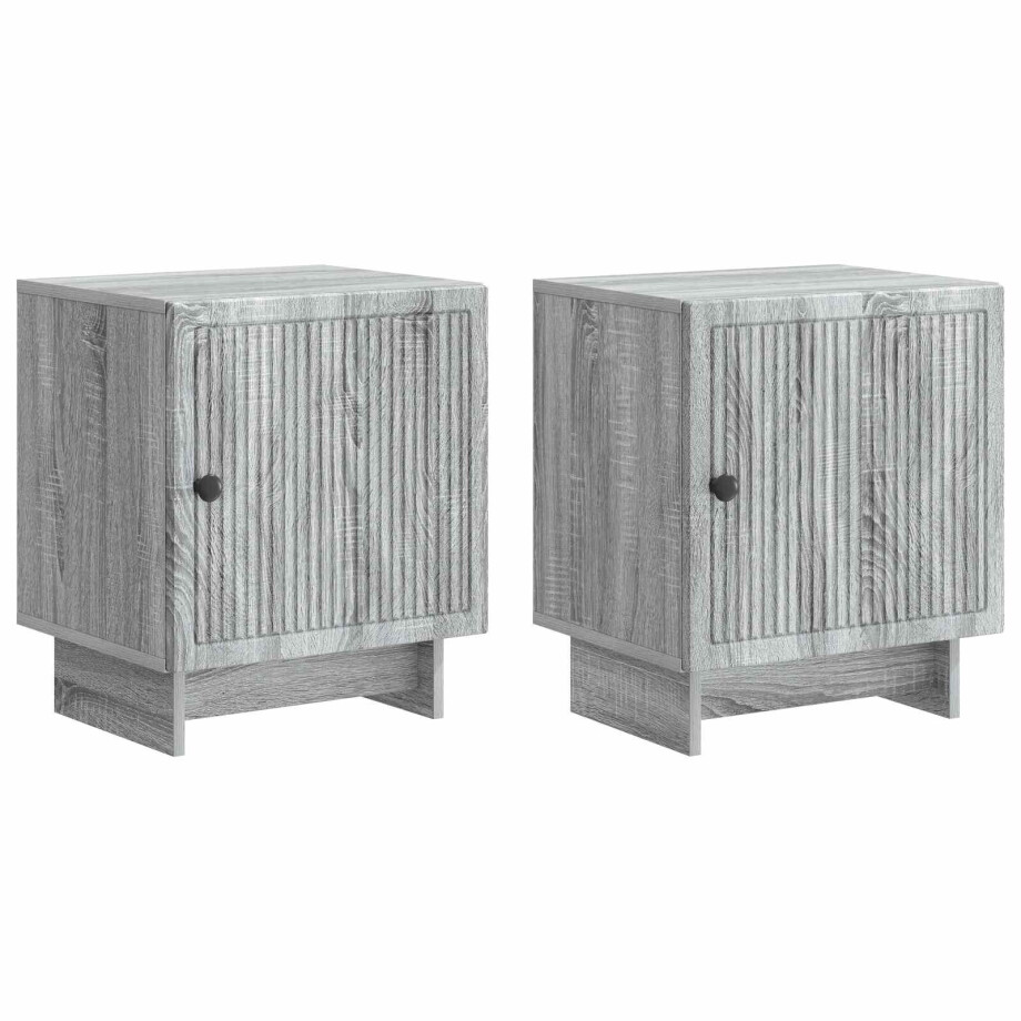 vidaXL Nachtkastje 2 pcs Grijs sonoma 43 x 34,5 x 50 cm Bewerkt hout vidaXL Nachtkastje 2 pcs Grijs sonoma 43 x 34,5 x 50 cm Bewerkt hout afbeelding 1