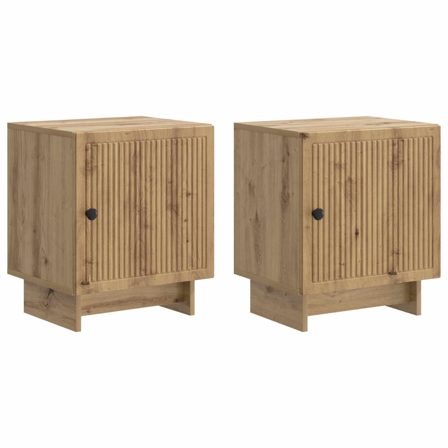 vidaXL Nachtkastje 2 pcs Artisanaal eiken 43 x 34,5 x 50 cm afbeelding 1