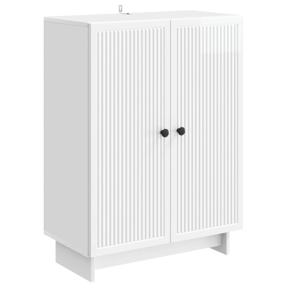 vidaXL Dressoir Hoogglans Wit 66 x 34,5 x 90 cm Bewerkt hout vidaXL Dressoir Hoogglans Wit 66 x 34,5 x 90 cm Bewerkt hout afbeelding 1