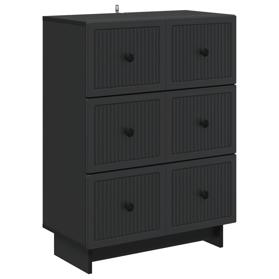 vidaXL Ladenkast Zwart 66 x 34,5 x 90 cm Bewerkt hout afbeelding 1