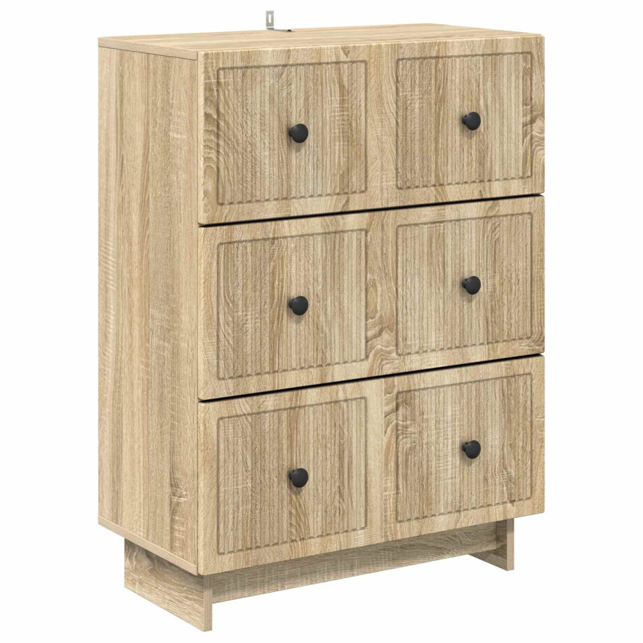 vidaXL Ladenkast Sonoma Eiken 66 x 34,5 x 90 cm Bewerkt hout afbeelding 1