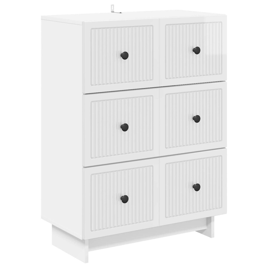 vidaXL Ladenkast Hoogglans Wit 66 x 34,5 x 90 cm Bewerkt hout afbeelding 1