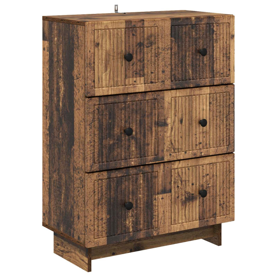 vidaXL Ladenkast Oud hout 66 x 34,5 x 90 cm Bewerkt hout afbeelding 1