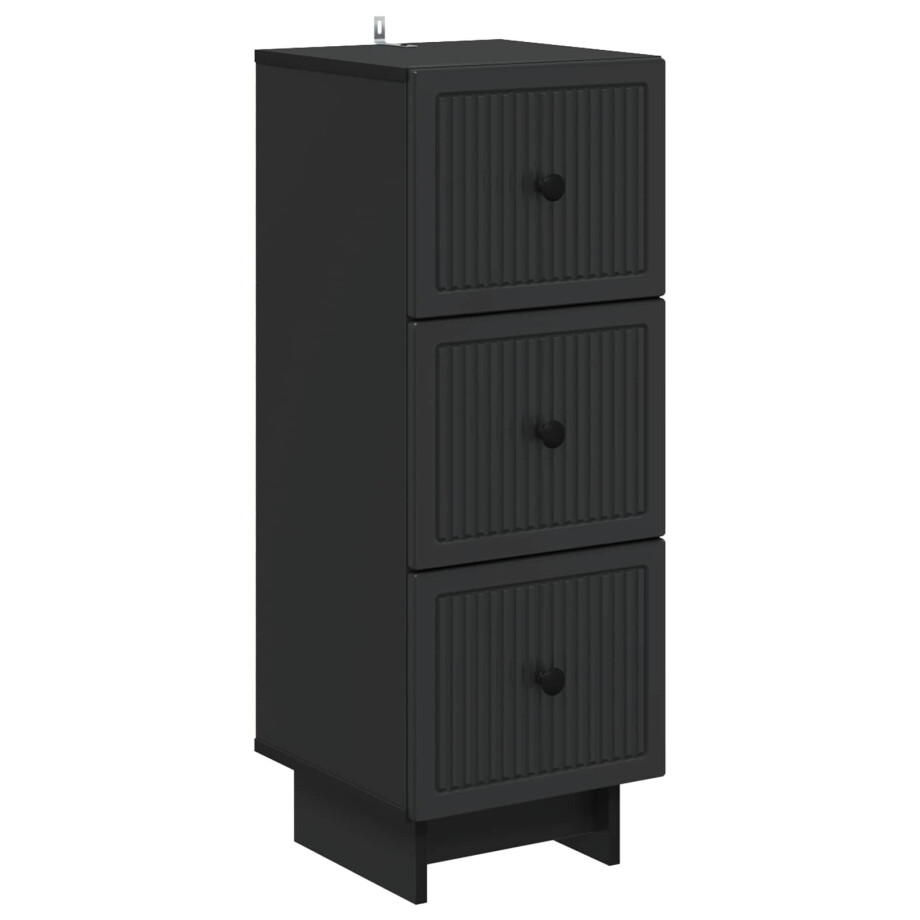 vidaXL Ladenkast Zwart 33 x 34,5 x 90 cm Bewerkt hout afbeelding 1