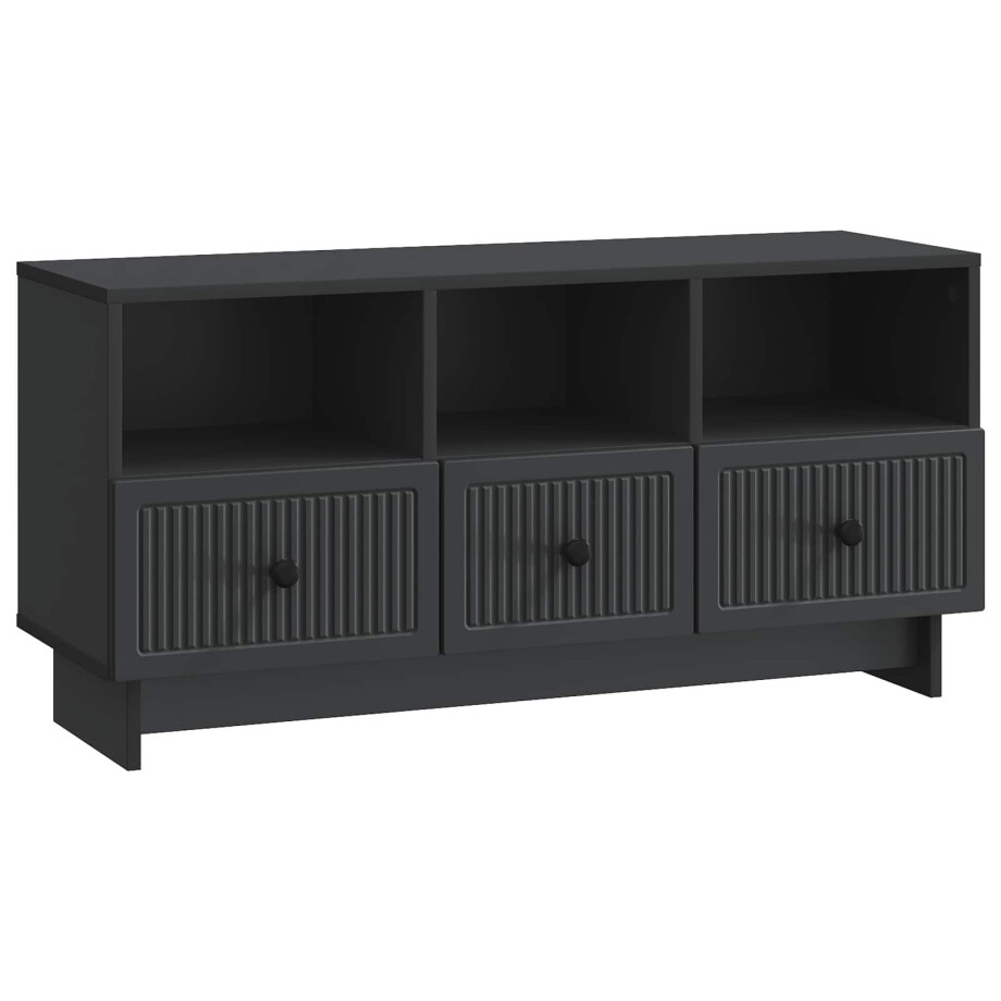 vidaXL TV-kast met lade Zwart 102 x 34,5 x 50 cm Bewerkt hout afbeelding 1