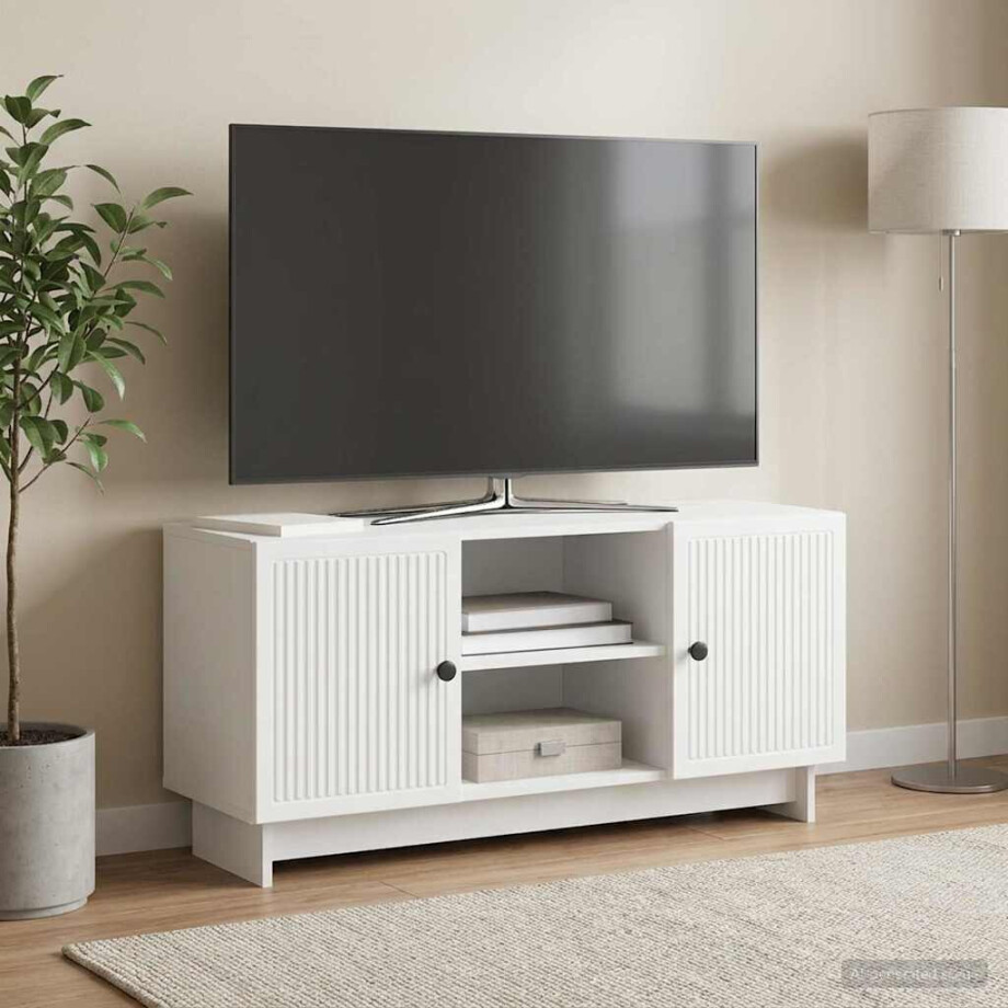vidaXL TV-kast 102 x 34,5 x 50 cm Wit Bewerkt hout vidaXL TV-kast 102 x 34,5 x 50 cm Wit Bewerkt hout afbeelding 1