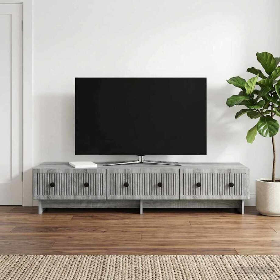 vidaXL TV-kast met lade Grijs sonoma 147 x 34,5 x 30 cm Bewerkt hout afbeelding 1