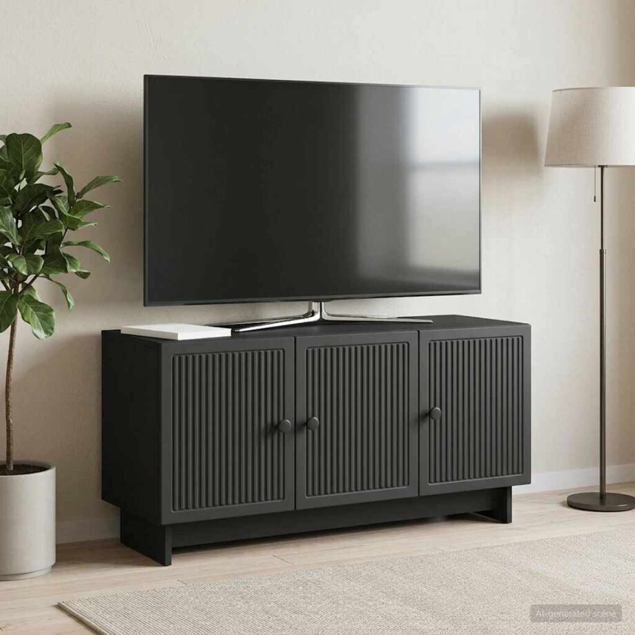 vidaXL TV-kast Zwart 99 x 34,5 x 50 cm Bewerkt hout afbeelding 1