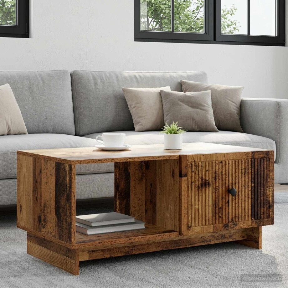 vidaXL Salontafel Oud hout 90 x 50 x 40 cm Bewerkt hout vidaXL Salontafel Oud hout 90 x 50 x 40 cm Bewerkt hout afbeelding 1